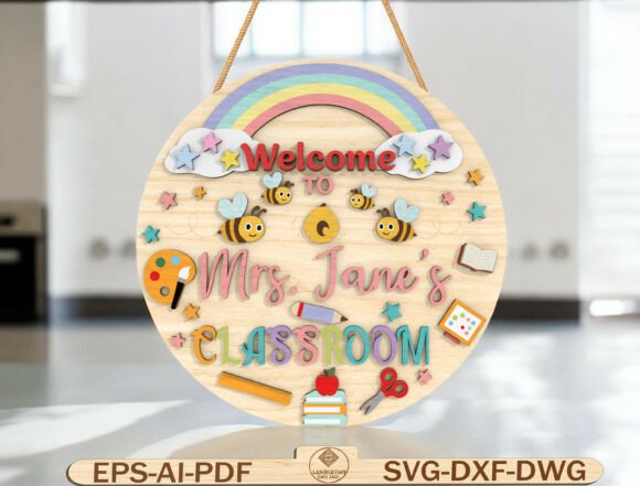 Custom Teacher Name Door Decor Laser Cut