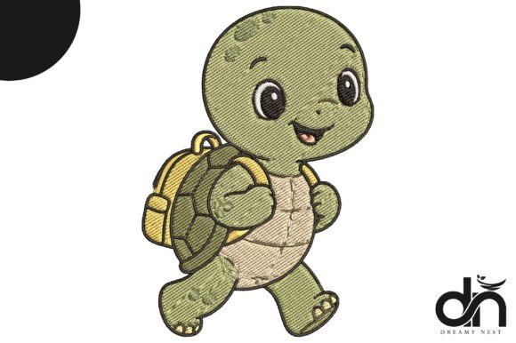 Cute School Turtle Embroidery Design: The Perfect Way to Add Personality to Back-to-School Gear