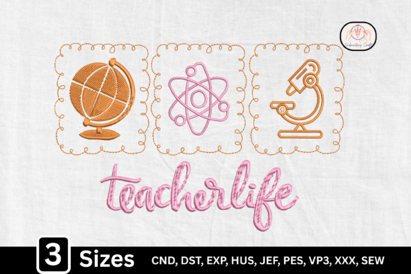 Embrace the Educator’s Spirit: Why the Earth Globe and Teacher Life Embroidery Design is a Back-to-School Essential