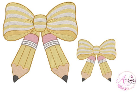 Evaluating the Cute Pencil Bow Embroidery Design for Back-to-School Projects