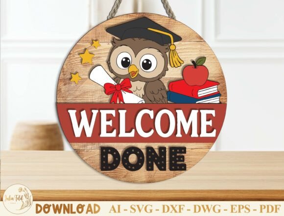 Graduation Door Hanger Laser Cut SVG