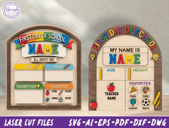 Personalized Student Board Cut File Svg