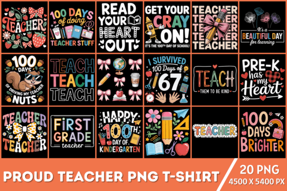 Proud Teacher PNG T-Shirt PNG Bundle