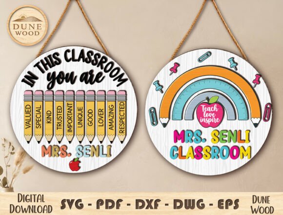 Teacher Classroom Sign Laser Cut File