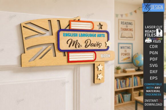 Teacher Door Corner Laser Cut School