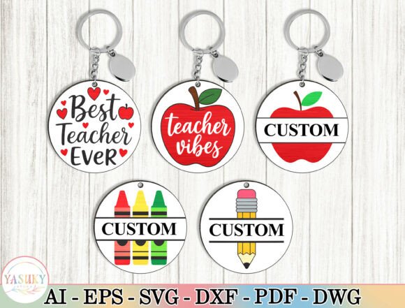 Teacher Keychain Laser Cut SVG Bundle