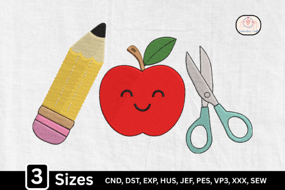 The Pencil Apple Scissor Teacher Embroidery Design: A Comprehensive Guide to Classroom Craftsmanship