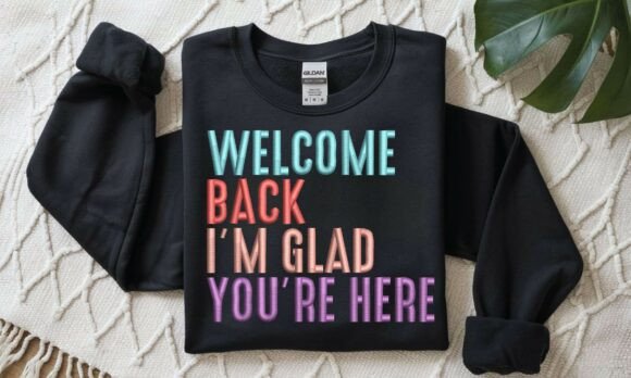 Welcome Back PES DST Embroidery Pattern