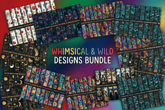 Whimsical Wild Seamless Pattern: Elevating Your Creative Projects with Vibrant Design